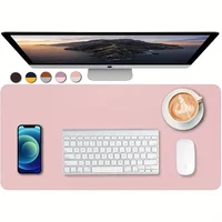 1 piece large size waterproof faux leather table mat - non-slip, solid color office mousepad and keyboard protection mat 2