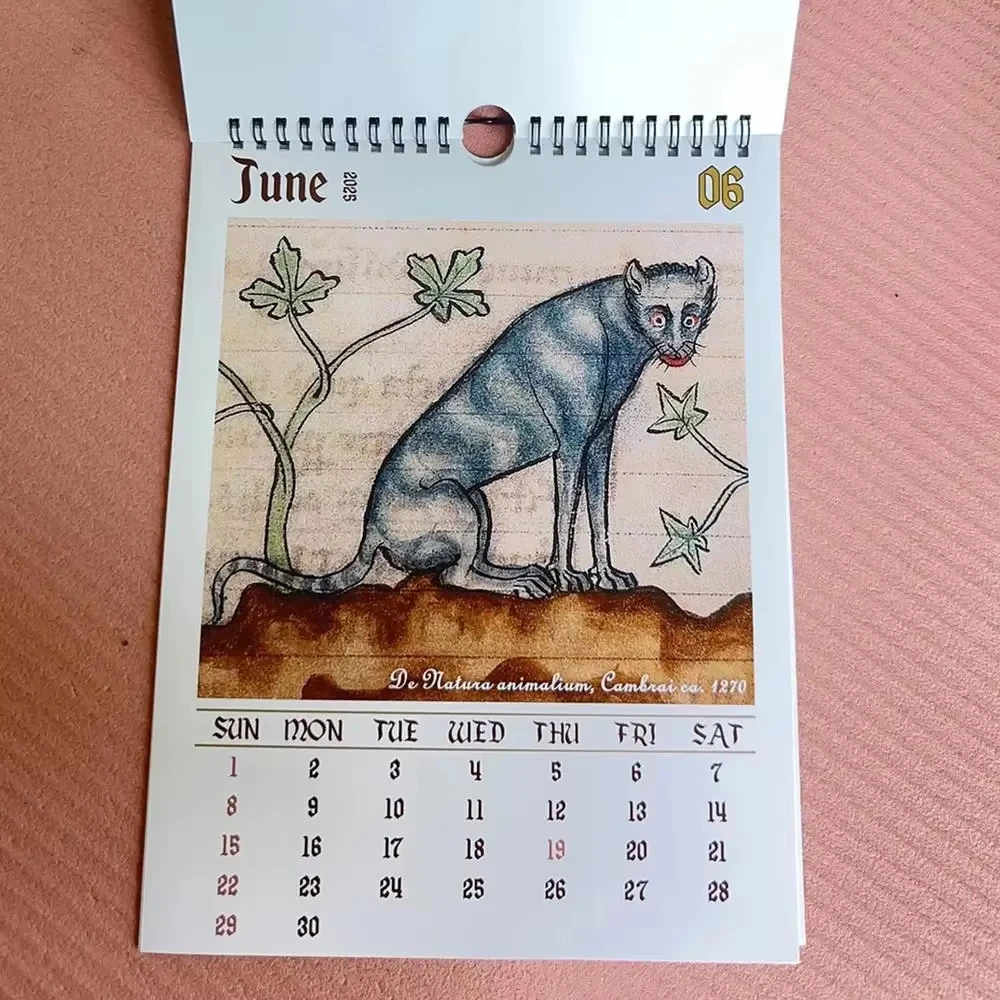 Enchanting 2026 Medieval Cat Art Wall Calendar - 12 Months of Whimsically Unique Feline Illustrations