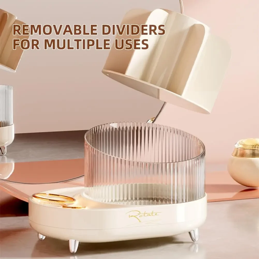 Makeup Brush Holder,360°Rotating Makeup Brushes Organizer,Clear Cosmetic Brushes Holder Storage for Vanity Desktop Bathroom 5