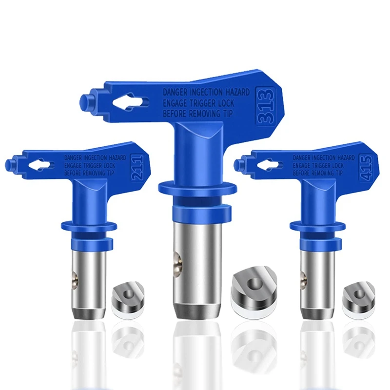 

3 Piece Reversible Spray Tip Nozzles Airless Sprayer Spraying Machine Parts Blue For Homes