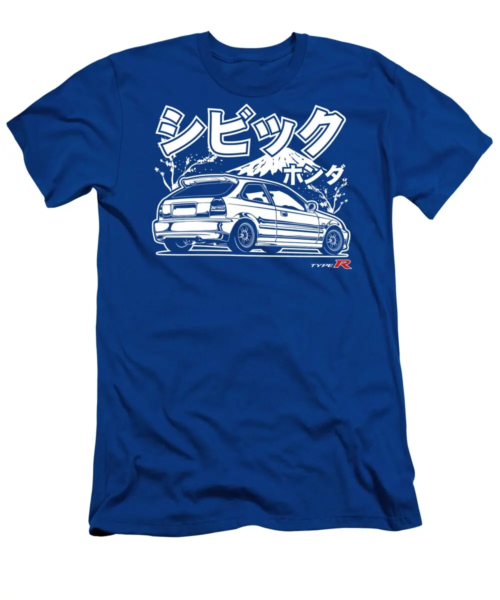 혼다 남성 및 여성 티셔츠 여름 신상품 Civic Type R EK9 자동차 오토바이 라이딩 매니아 트렌디 브랜드 반팔