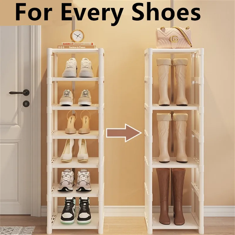 4/5/6/7 Layers White Shoe Organizer Rack for Entryway