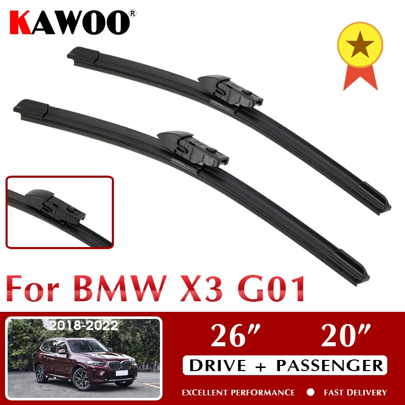 

Wiper Car Wiper Blades 26"+20" For BMW X3 G01 2018 2019 2020 2021 2022 Auto Windshield Windscreen Front Window Accessories