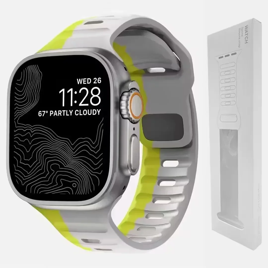 Soft Silicone Strap For Apple Watch Band Ultra 2 49mm 44mm 45mm 42mm 41mm 42mm sport Watchband iwatch Serise 5 6 7 8 9 bracelet