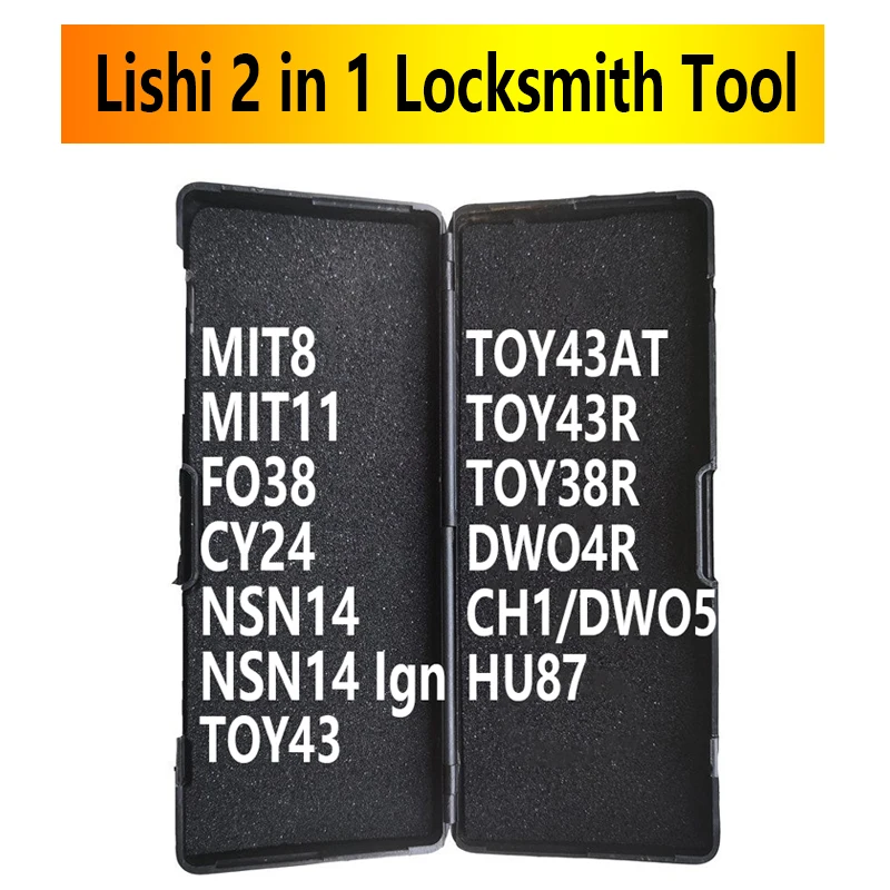 

Lishi 2 in 1 2in1 Tool MIT8 MIT11 FO38 CY24 NSN14 TOY43 TOY43AT TOY43R TOY38R DWO4R DOW5 CH1 HU87 Locksmith Tool for Car Key