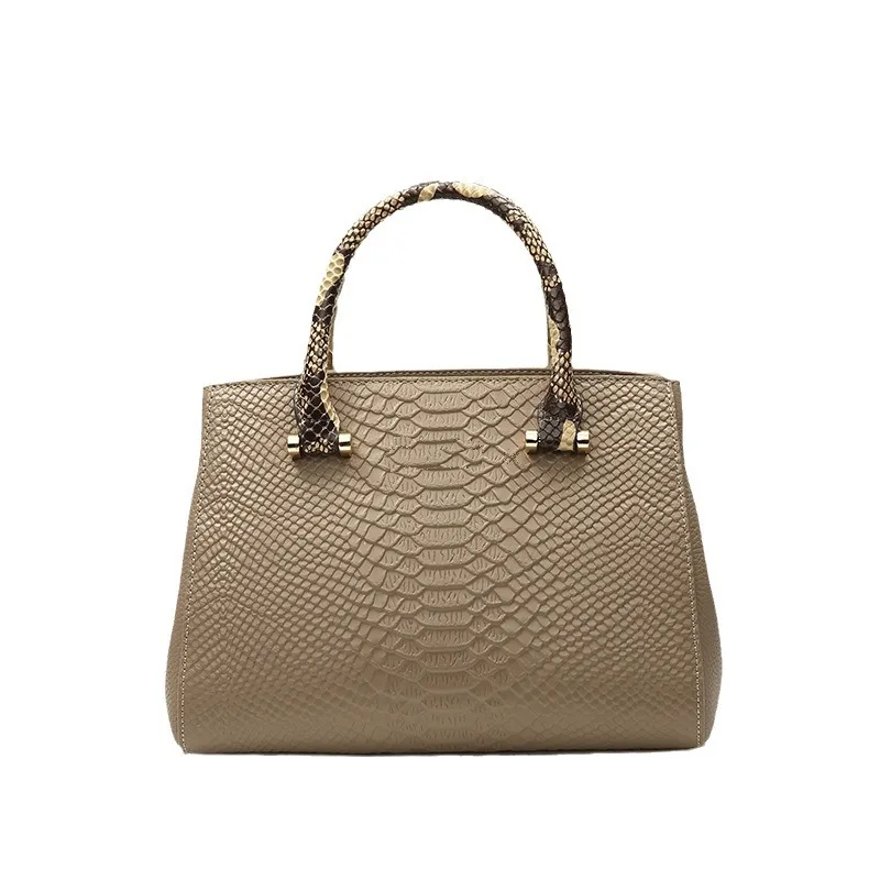 Single Leather Genuine Shoulder Bag Handbags For Women Snake Pattern Fashionable Casual High-Quality Messenger Versatile Luxury