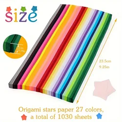 Vibrant Origami Star Paper Set - 1030 Double - Sided Sheets for DIY Art & Craft Projects (1030sheets(27colors))