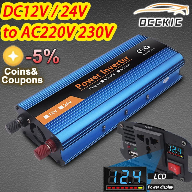 Инвертор 10000W Inverter 12V 220V Inverter Solare Per Auto 24V 220V Correzione Adattatore Convertitore Di Tensione A Onda Sinusoidale 12V 220V Чистый
