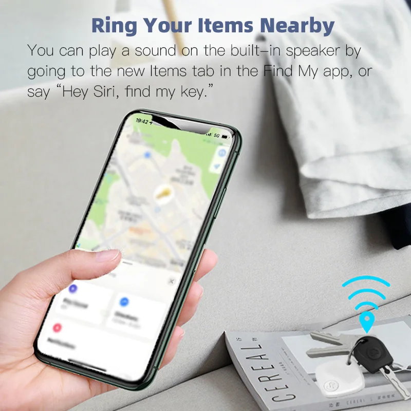 Smart Bluetooth GPS Tracker Works with Find My APP Anti Lose Reminder Device for Iphone Tag Replacement Locator MFI Rated