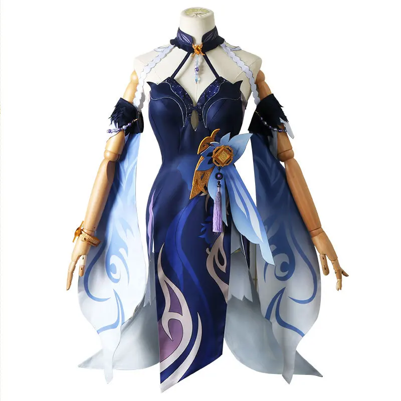 Genshin Impact Ningguang Latern Rite Cosplay Costume New Skin Ningguang New Outfit Include Dress Wig for Cosplay Clothing Game