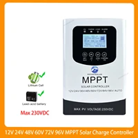 Contrôleur de Charge solaire MPPT 230VDC 100A 80A 60A 50A 40A, régulateur de panneau solaire pour système solaire PV 12V 24V 48V 60V 72V 84V 96V 1