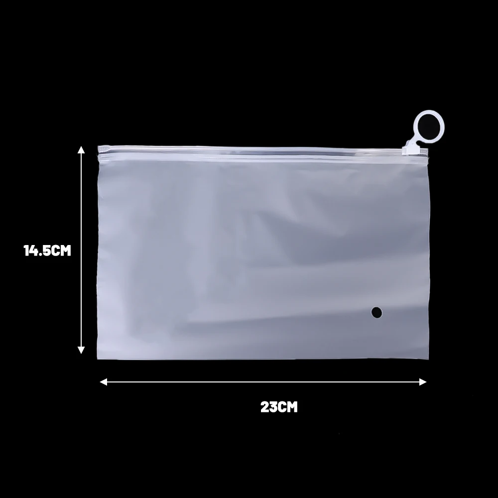 10pcs A5 Clear Storage Bag Zipper Punch Portable File School Supplies Holder Cosmetic Organizer Pocket Travel Bags Category Desk 6