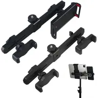 Smartphone Tablet Mount Double Clip Tripod Adjustable Movable Crossbar Clip for Living Stream Video Recording Selfie Holder Part - Image 3
