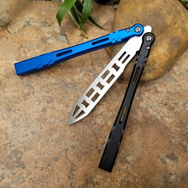 

Butterfly Trainer Knife D2 Blade 6061 Aviation Aluminum Handle Bushing System Free-swinging Jilt Knife EDC Gift
