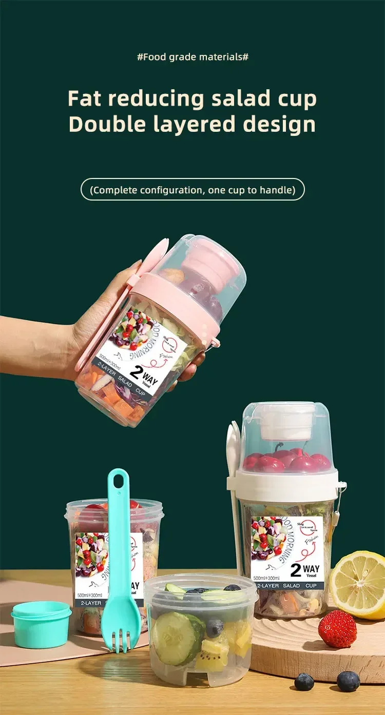 Diy 1pc Double Layer Container For Fresh-Keeping Plastic Container For Fresh-Keeping Sealed Food Storage Kitchen Storage Box