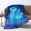 Undersea Blanket,Magic Glowing Jellyfish Underwater Blanket Soft Warm Blankets for Bed Couch Sofa Lightweight Travelling Camping 1