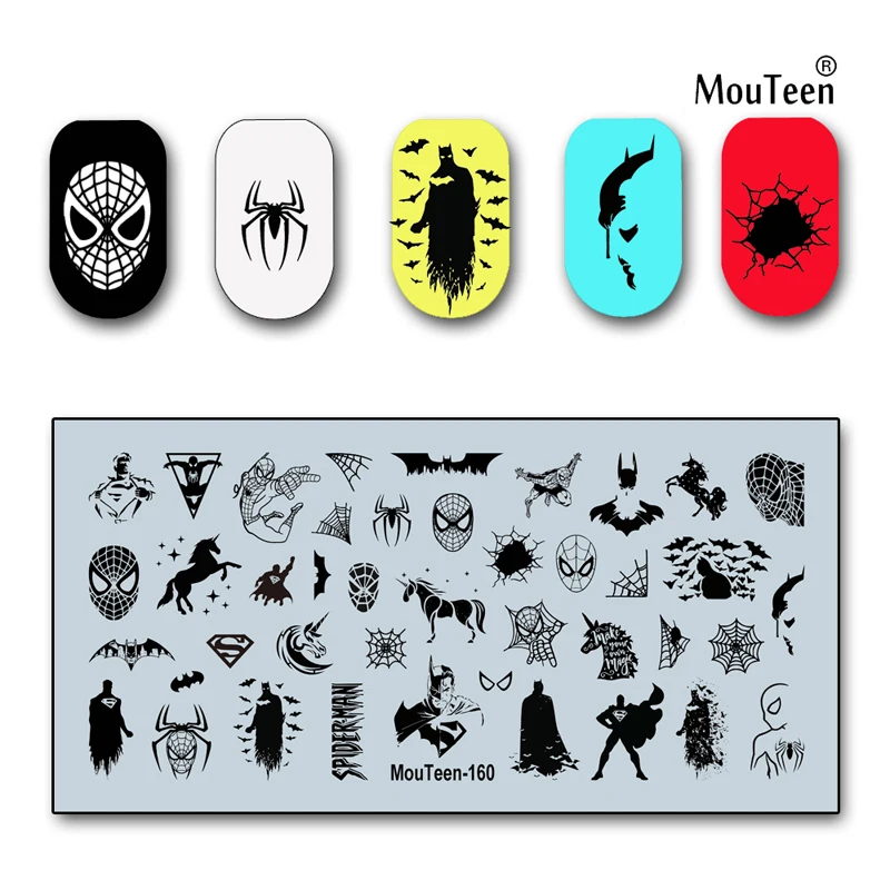 

Disney Spider Web Nail Stamp Black Clothed Nail Stamping Plate for Nail Art 4.72*2.36inch #160