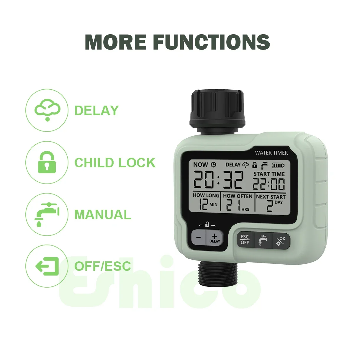 Eshico HCT-322 Automatic Water Timer Garden Digital Irrigation Machine Intelligent Sprinkler Used Outdoor to Save Water&Time