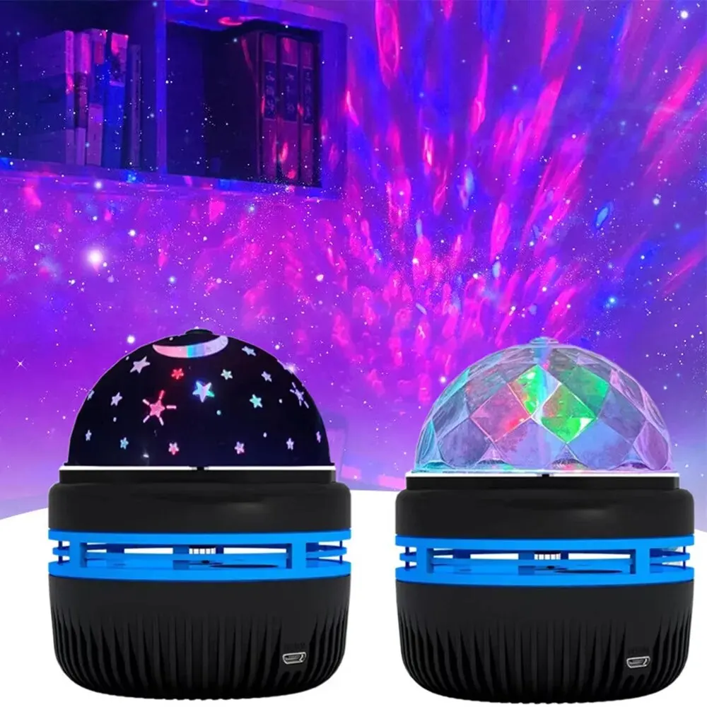 Starry Sky Projector Light USB LED NightLights Galaxy Projector Mini Party KTV Birthday Dancing Disco Stage Home Decor Auto Rotate