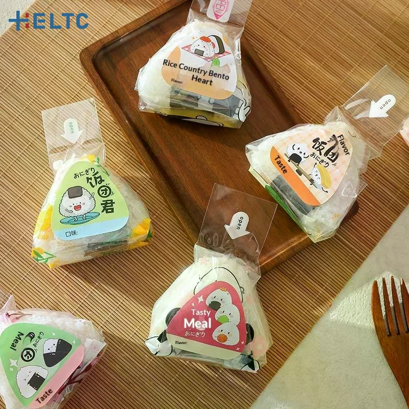 100pcs 일회용 일본식 쌀볼 가방 삼각형 모양의 스시 오니기리 식품 포장지 도시락 학교용 누출 방지 포장