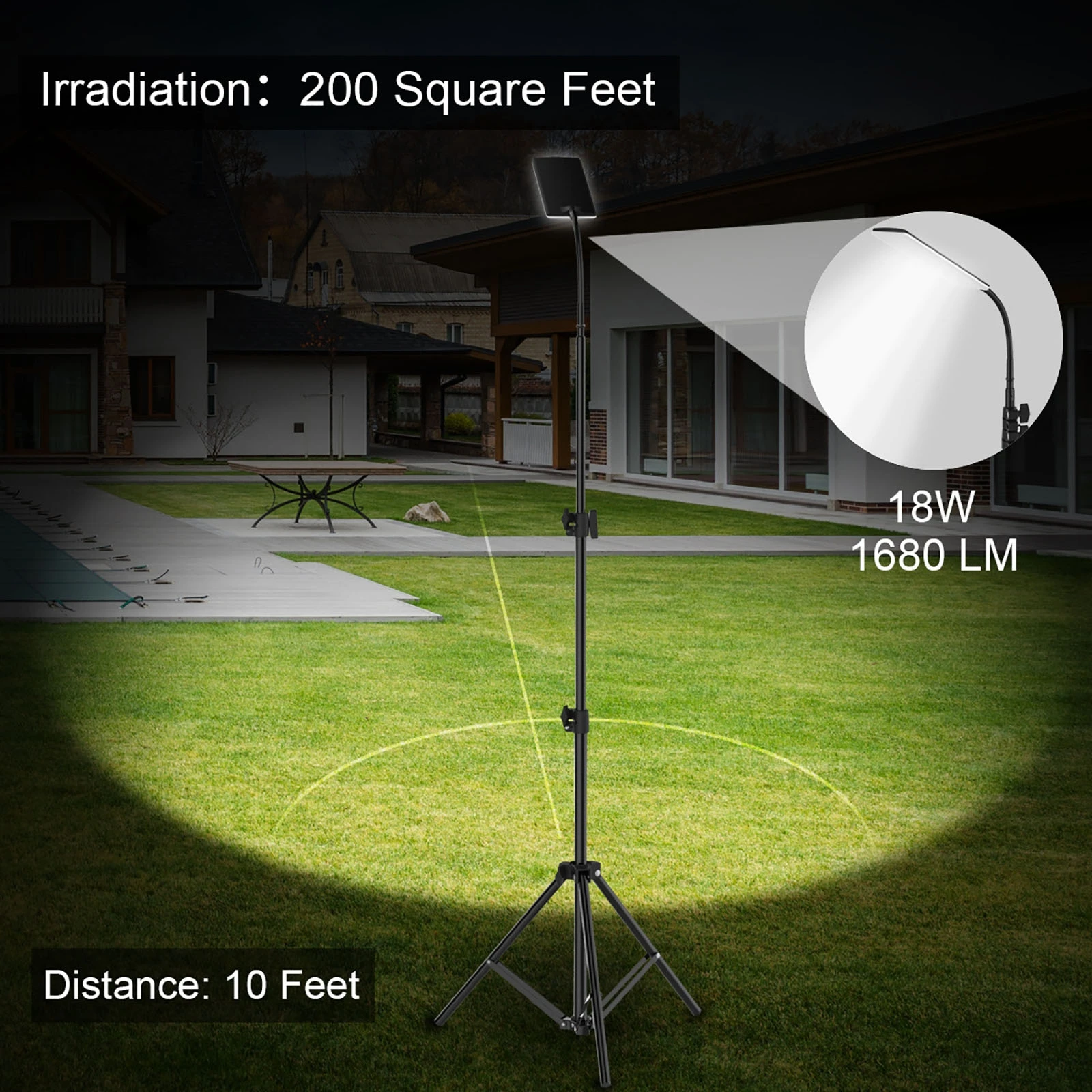 Camping Light Outdoor Tripod Adjustable Height Photography Stand Fill Light USB 5V Power Supply Charge for Camping BBQ