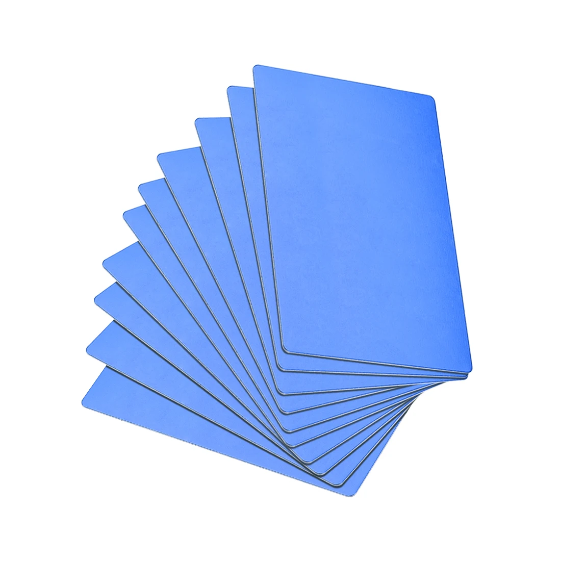 10Pcs Blank Metal Card 88x53x0.6mm Anodized Aluminum Plate for DIY Laser Printing Engraving Blue/Red