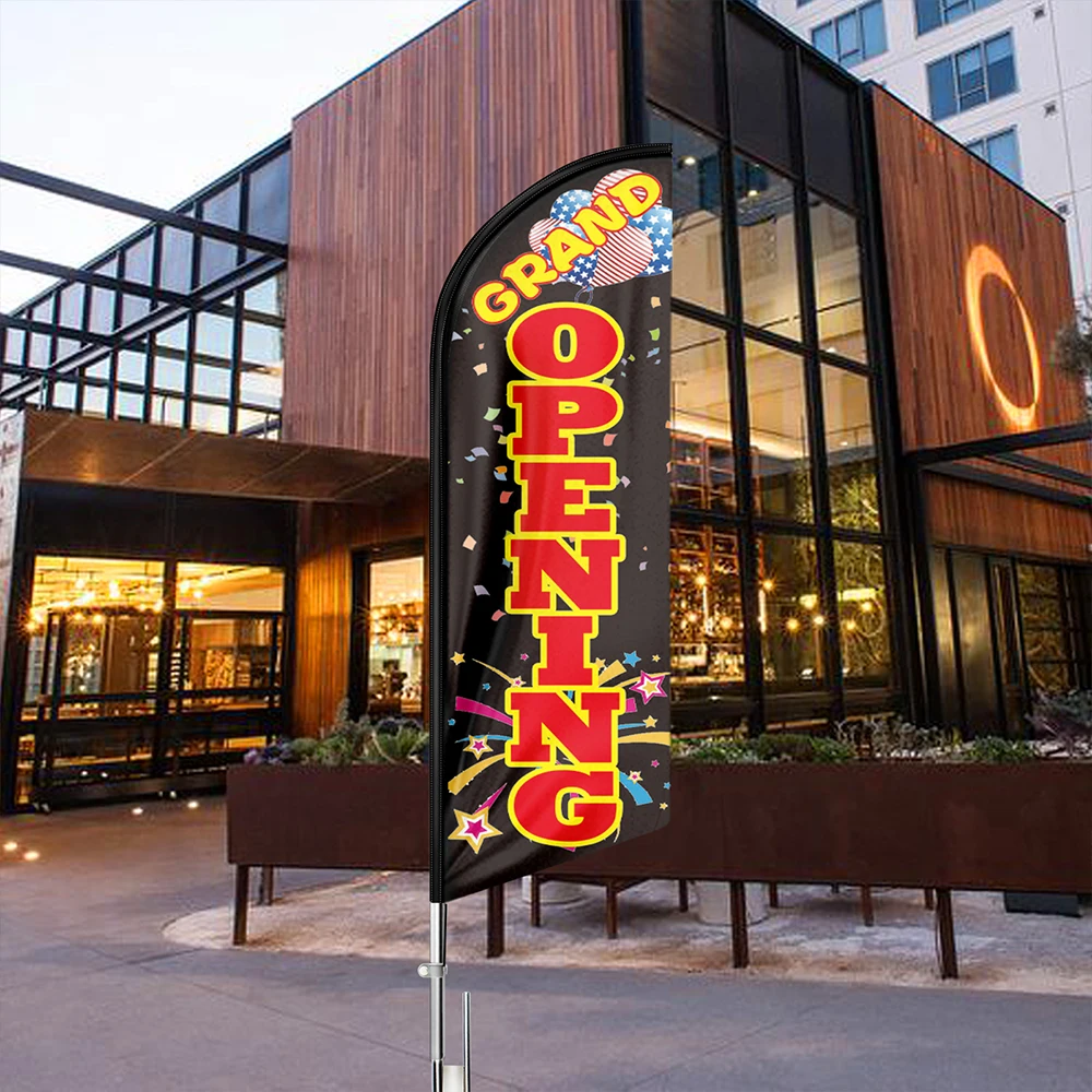 

FSFLAG 1PCS 65CM * 250CM the Opening Business Advertising Feather Flag with Pole Kit and Ground Spike Swooper Banner Decorations