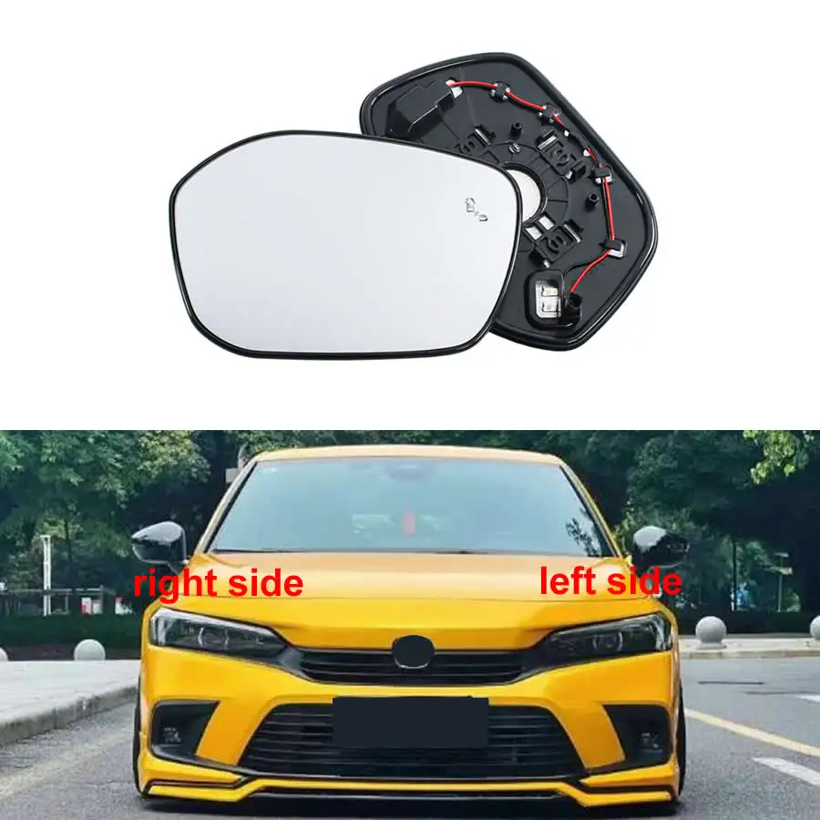

Автомобильные аксессуары для Honda Civic 11th 2022, линзы для зеркала заднего вида, внешние боковые светоотражающие Стеклянные линзы с нагревательными слепыми зонами