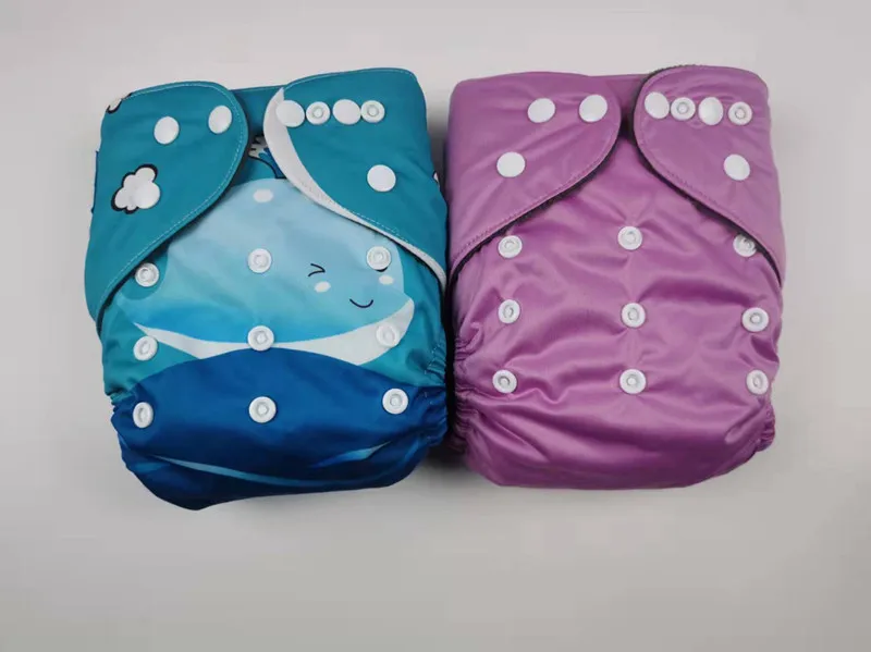 

2set Washable Baby Diaper Bamboo Charcoal Reusable Adjustable Diapers Cloth Nappy Cover Eco-Friendly Fit 3-15kg Baby