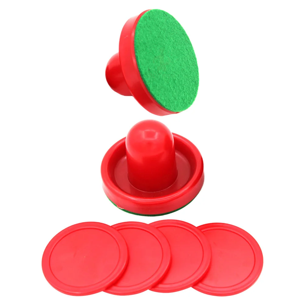 1 Set of Air Hockey Pucks Pucks Paddles Air Hockey Pucks Pushers Replacement Accessories for Game Tables ( Red+ Green ) 8pcs 76mm air hockey pushers pucks replacement for game tables goalies header kit air hockey equipment accessories dark blue