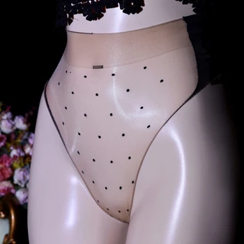 Slip trasparenti da donna Sexy slip a pois donna See Through Lingerie intimo a rete mutandine erotiche Ultra sottili mutande trasparenti 1