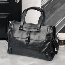 

Briefcase Men Genuine Leather Handbags Messenger Bag Male Casual Leather Laptop 14 Shoulder Bag for A4 Document Passport Cover