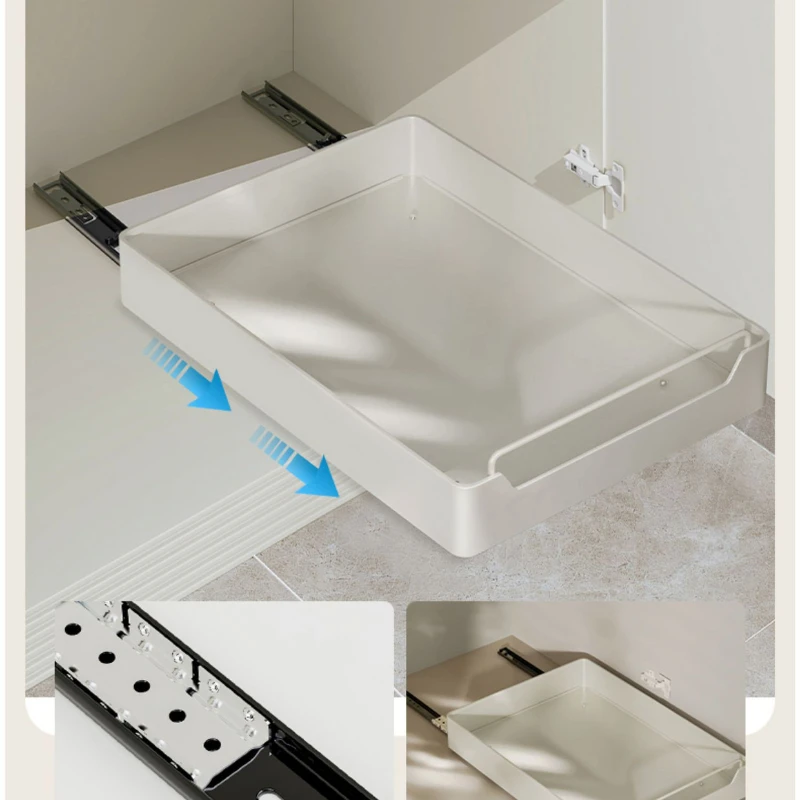Slide Out Cabinet Organizer Sliding Drawer Pantry Shelf With Damping Guide Nylon Adhesive Heavy Duty Slide Out Pantry Shelves Fo 6