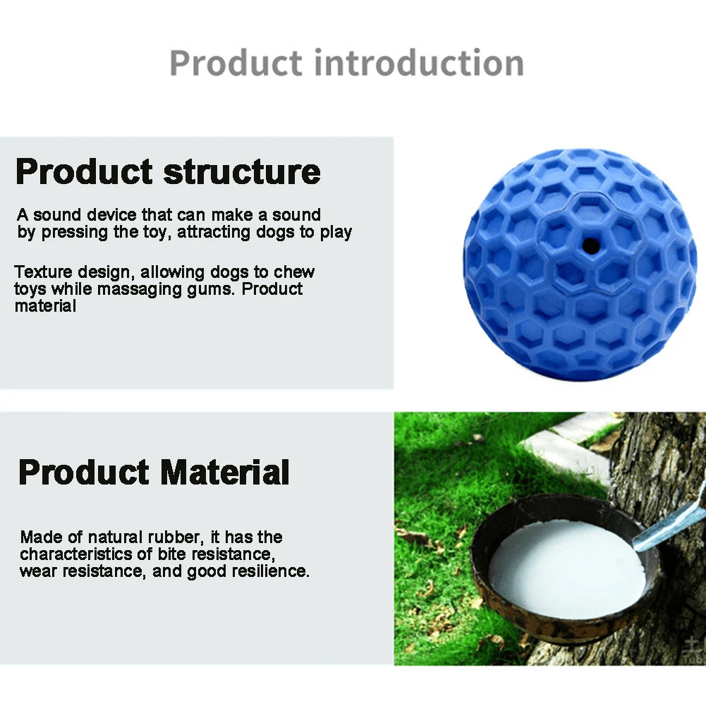 Squeaky Dog Rubber Toy Bite-resistant Pet Dog Chewing Toy Elastic Pet Tooth Cleaning Toys Rubber Ball Toy Ball for dog 5
