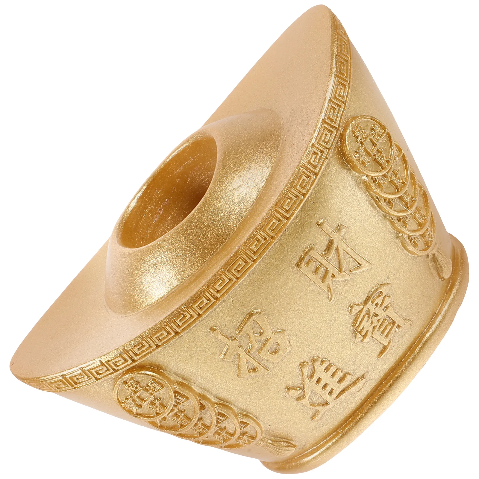 

Ingot Ornament Tabletop Statues Shape Toothpick Holder Fengshui Resin Desktop Decor Office Birthday Decoration for Girl