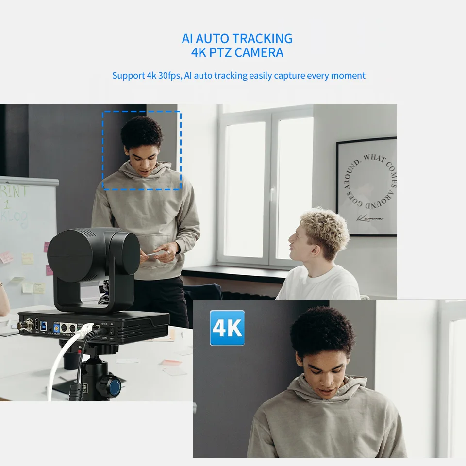 4K Video Conference Camera 12X Optical Zoom Live Streaming Video Camera Ptz with SDI HDMI USB IP Outputs for Youtube Obs