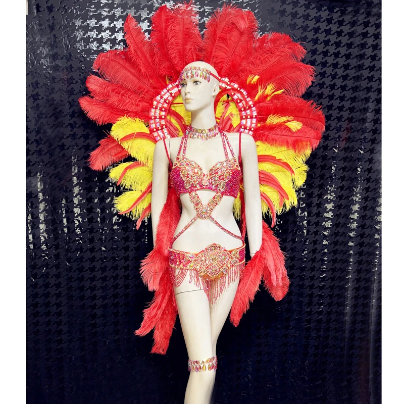 New Design Top Grade Sexy Women Belly Dance Samba Carnival RIO Crystal Wire  Bra Costume Outfit