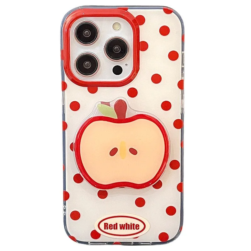 Retro Red Polka Dot Phone Case with Matching Phone Holder