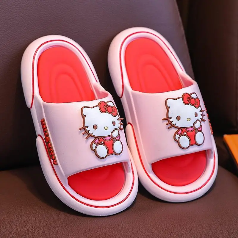 

Симпатичные шлепанцы Sanrio для родителей и детей, Мультяшные шлепанцы Hello Kitty Kuromi Mymelody Cinnamoroll для ванной, непромокаемые шлепанцы, пляжная обувь