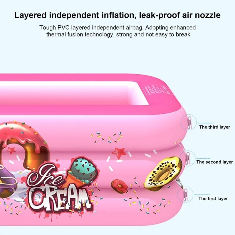 Children's Swimming Pool and Adult Large Family Removable Rectangular Frame Swimming Pool Summer PVC