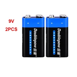 2PCS 9V battery 6F22 Primary & Dry Batteries for multimeter alarm microphone iron case Disposable Battery