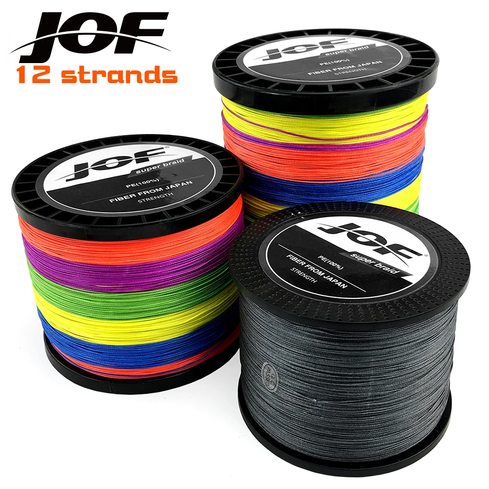 PE Braid Multicolor Super Power Japan Multifilament Line for Crap Fishing JOF 1000m 500m 300m 100m 12/9/8 Strands