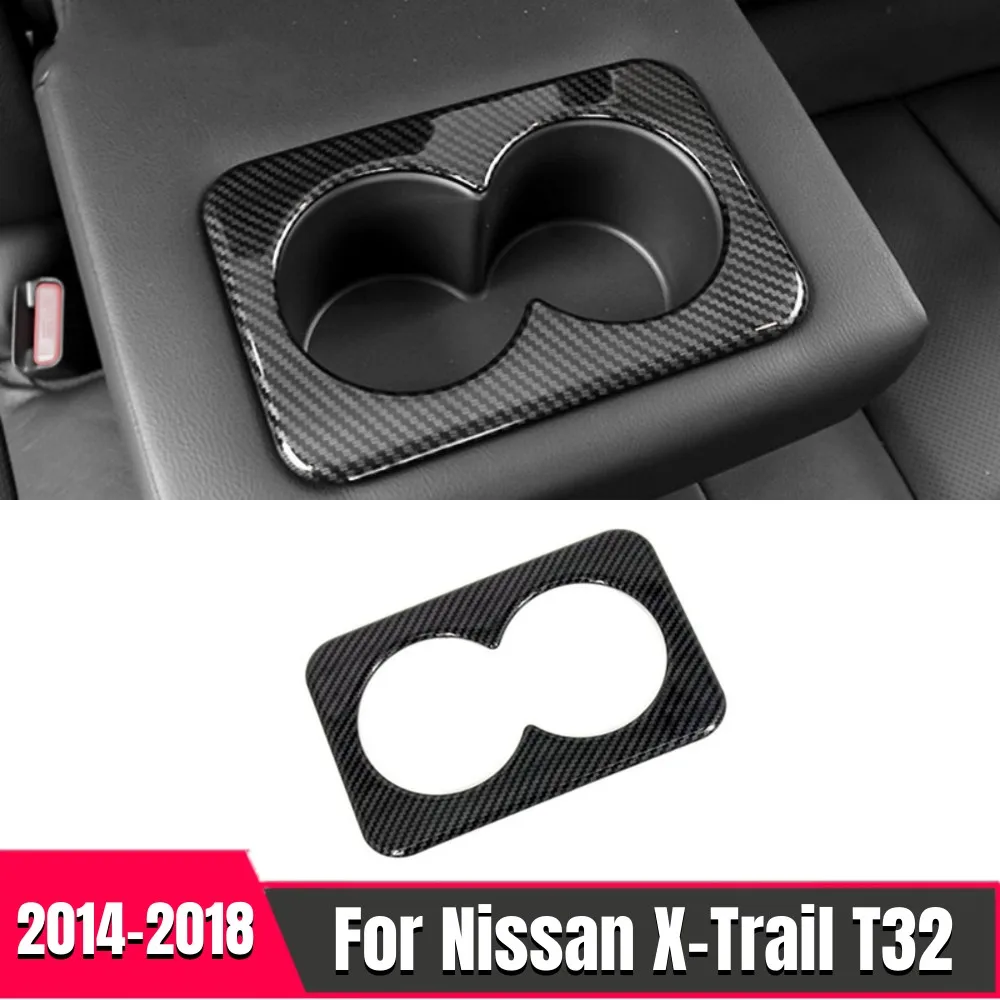 

ABS Carbon Fiber Auto Interior Accessories For Nissan X-Trail xtrail T32 Rogue 2014 2015-2018 Car Water Cup Holder Cover Trim