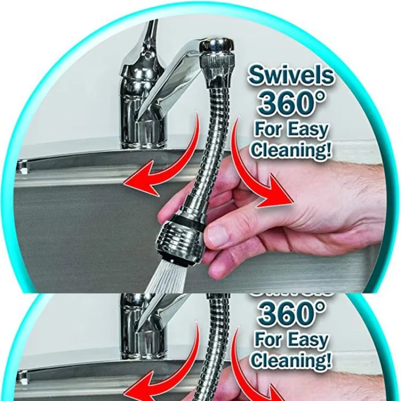 Kitchen Accessories Stainless Steel Rotatable Water Saver Faucet Extender for Home Kitchen Creative Useful Supplies Tool