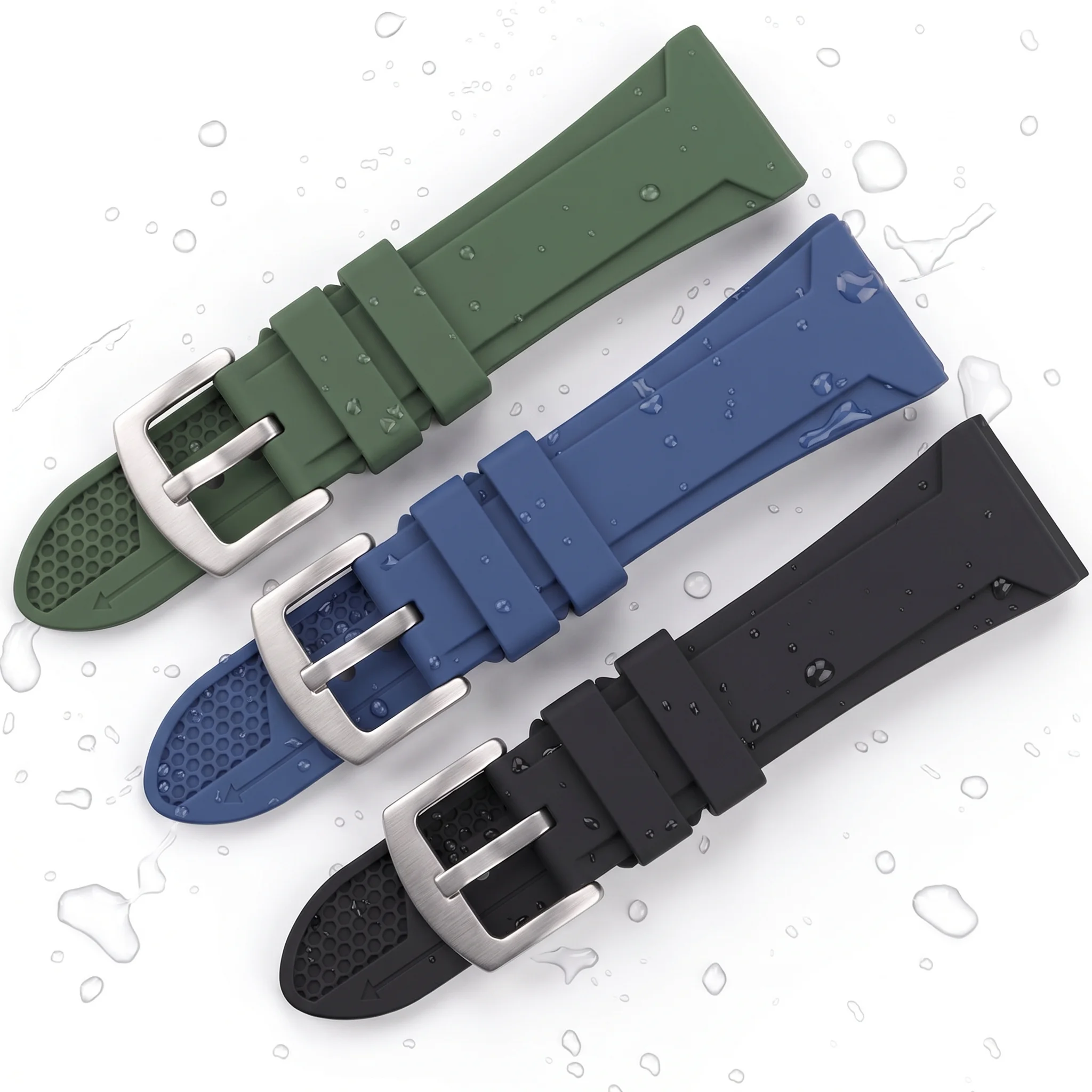 Waterproof Silicone Sports Watch Strap – Soft Rubber Replacement Band