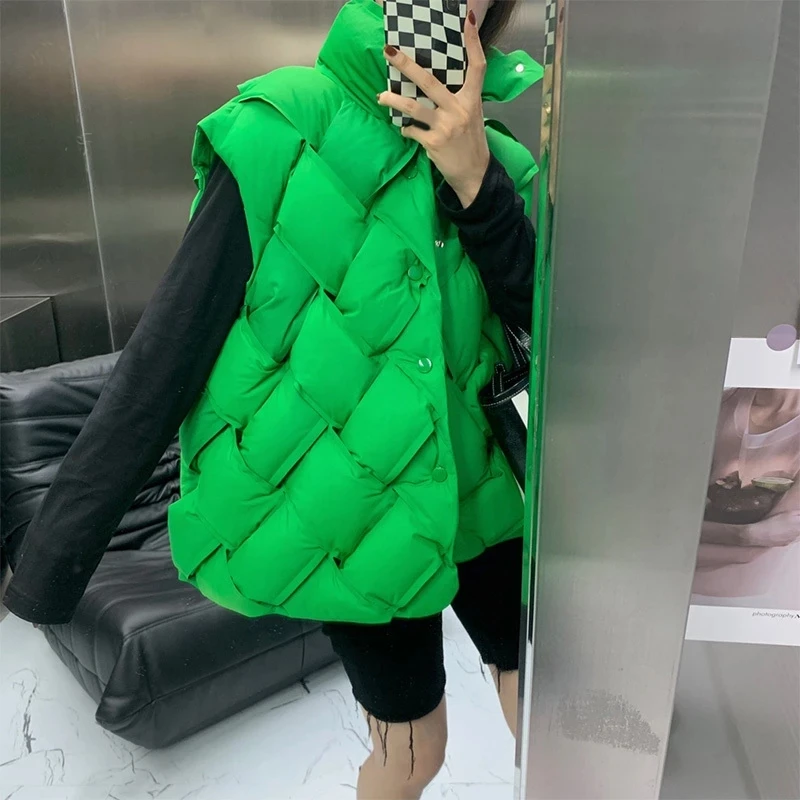 2024 Winter 100% White Down Vest Jacket Female New Fashion