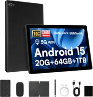 URAO Tablet 10 Inch Android 15 Octa-Core 20GB RAM 64GB ROM 1280x800 IPS Tablets PC WiFi 6 Bluetooth 5.3 Widevine L1 Keyboard Set