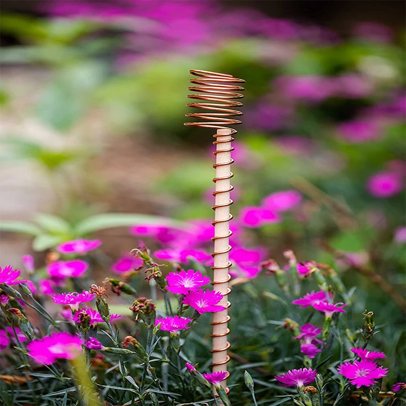 1/2/4/6pcs Electric Cultivation Gardening Plant Pile Copper Coil Plant Bracket Gardening Gadget Outdoor Garden Supplies
