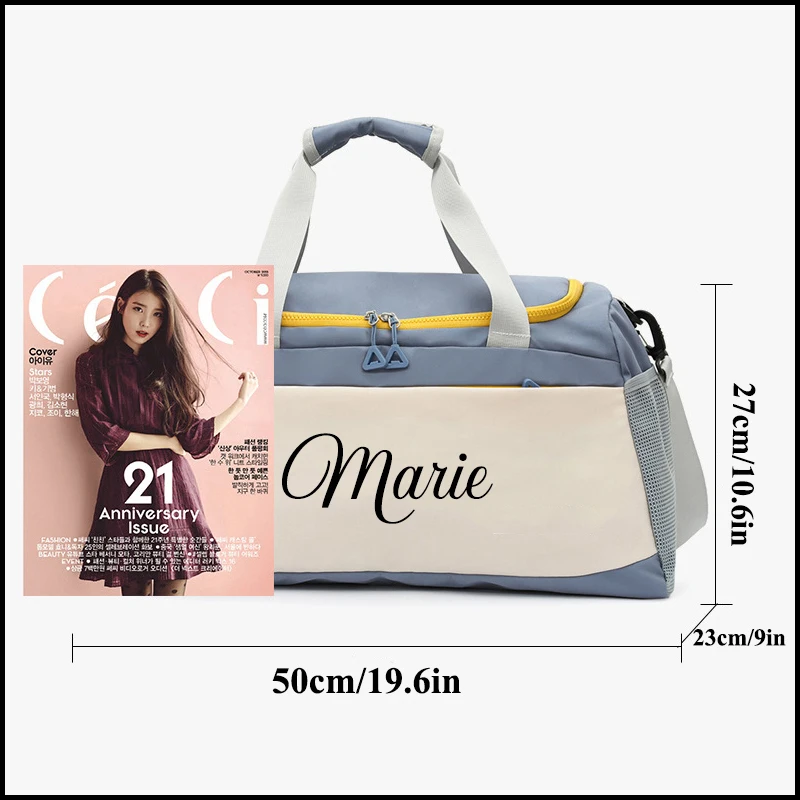Personalzied Duffle Bag Waterproof Large Capacity Gym Workout Travel Bags Custom Name Logo Wet Dry Women Man Gift Shoulder Bags