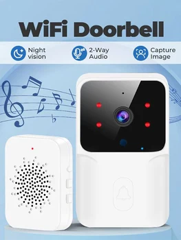 Low Power WiFi Video Doorbell with Night Vision – Rechargeable HD Smart Security Doorbell (1 Drag 1 Home Intercom) 1